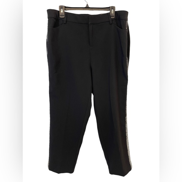 Torrid Black Dress Pants Sequined Sides Size 14 Skinny New WT - Picture 3 of 15